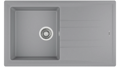 Мойка врезного монтажа из Тегранита Плюс с 1-ой чашей STONE 50 B-TG 1B 1D METALLIC GREY