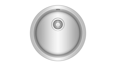 Мойка из нержавеющей стали с 1-ой чашей / Подстольный монтаж /Врезной монтаж BASICO D450 1B MATT