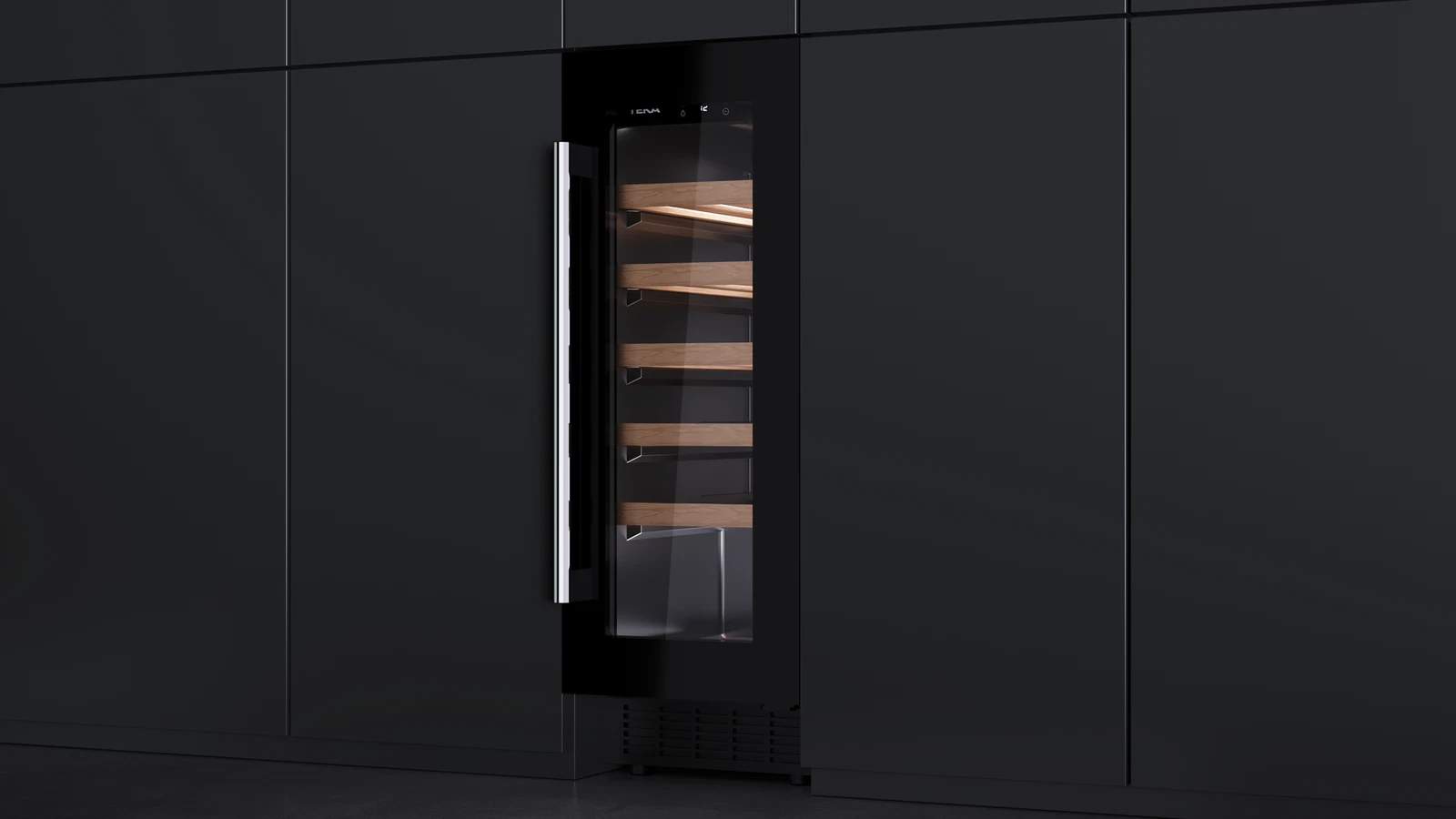 Встраиваемый винный кулер подстольного монтажа RVU 10020 BLACK GLASS