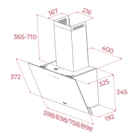 Вертикальная декоративная вытяжка 60 см DVN 64030 TTC WHITE