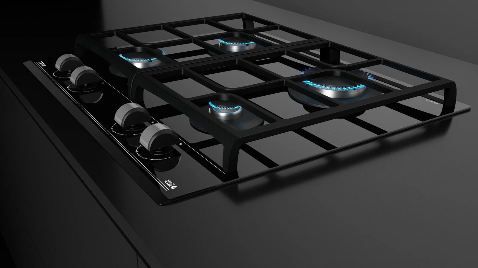 Варочная панель газ на стекле 60 см GZC 64300 XBN BLACK