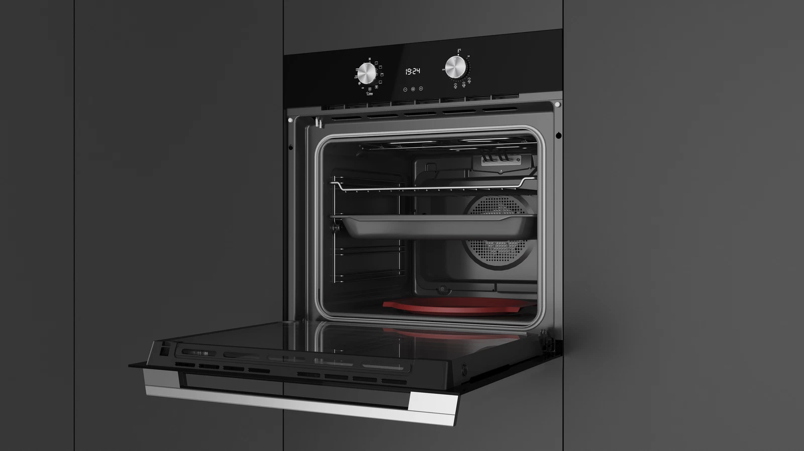 Мультифункциональный духовой шкаф с системой чистки DualClean, режимом турбо и с функцией готовки на пару/ Коллекция Urban EasySteam HLB 8418 P S NIGHT RIVER BLACK