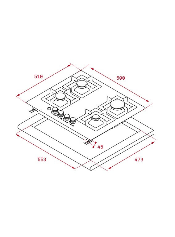 Варочная панель 60 см TEKA EFX 60 2G 2H AI AL BUT (ES) 40214040
