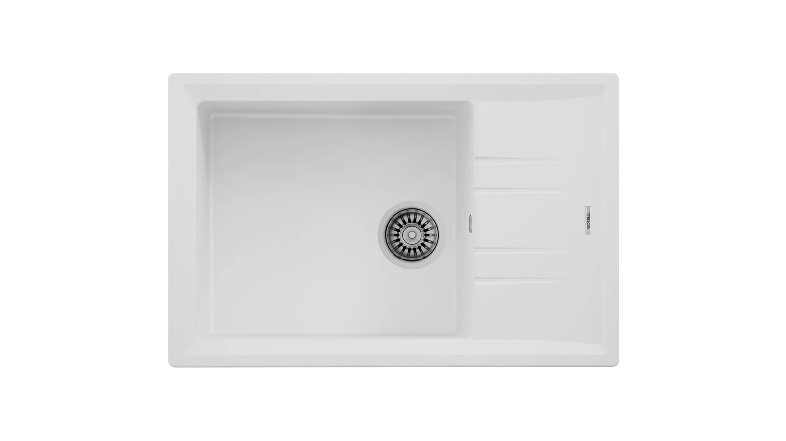 Мойка врезного монтажа из Тегранита Плюс с 1-ой чашей STONE 60 S-TG 1B 1D WHITE